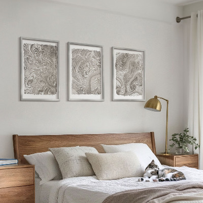 Bilder-3er-set mit rahmen Moderne Formen Malerei