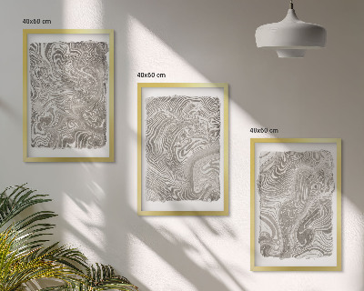 Bilder-3er-set mit rahmen Moderne Formen Malerei