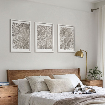 Bilder-3er-set mit rahmen Moderne Formen Malerei