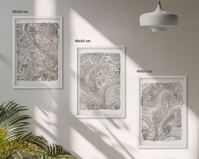 Bilder-3er-set mit rahmen Moderne Formen Malerei
