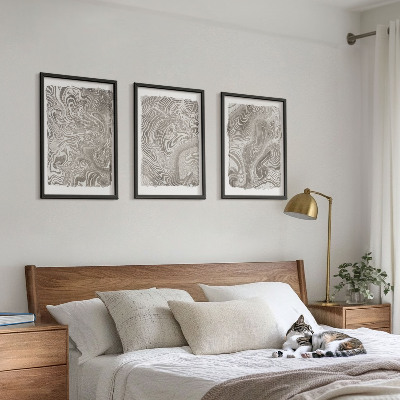 Bilder-3er-set mit rahmen Moderne Formen Malerei