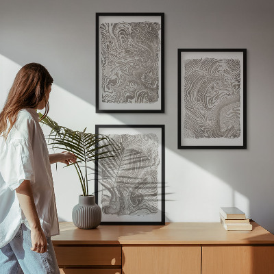 Bilder-3er-set mit rahmen Moderne Formen Malerei