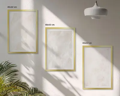 3er-Set Bilder mit Rahmen Motiv Struktur von elegantem Marmor
