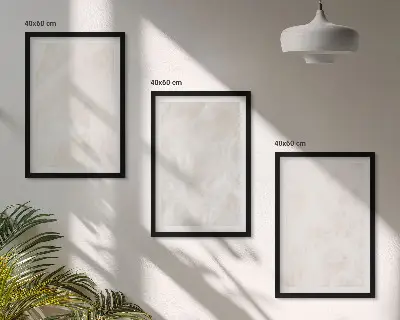 3er-Set Bilder mit Rahmen Motiv Struktur von elegantem Marmor