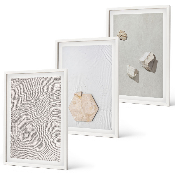 Bilder-3er-set mit rahmen Leichte Boho-Sandtexturen