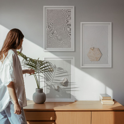 Bilder-3er-set mit rahmen Leichte Boho-Sandtexturen