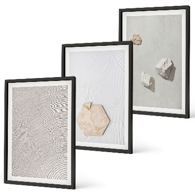 Bilder-3er-set mit rahmen Leichte Boho-Sandtexturen
