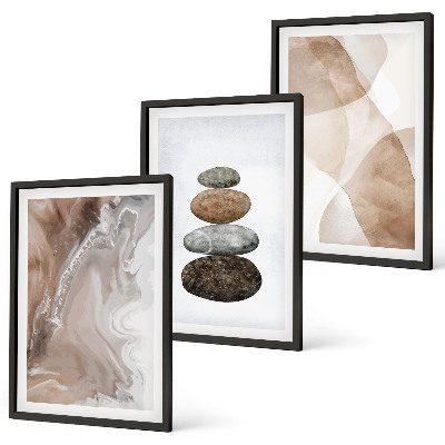 Bilder-3er-set mit rahmen Abstrakte Pastellformen