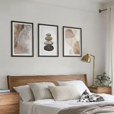 Abstrakte Pastellformen Bilder-3er-Set mit Rahmen
