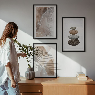 Bilder-3er-set mit rahmen Abstrakte Pastellformen