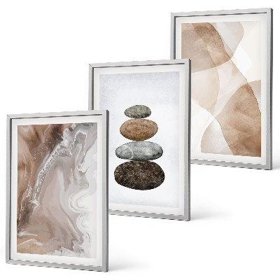 Bilder-3er-set mit rahmen Abstrakte Pastellformen