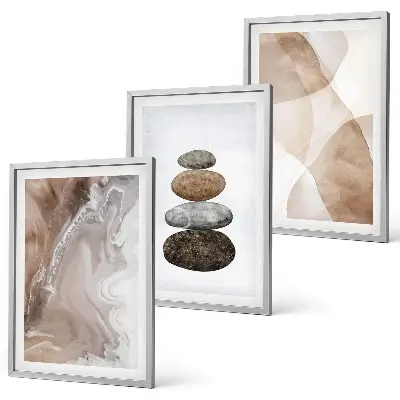 Abstrakte Pastellformen Bilder-3er-Set mit Rahmen