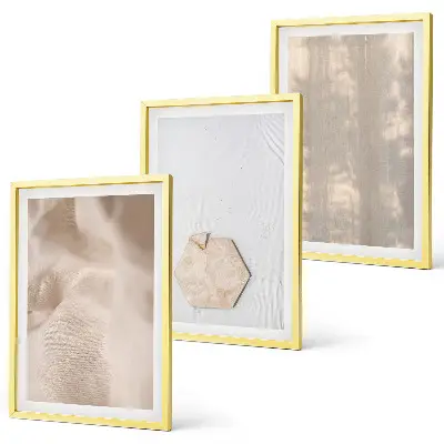 Gerahmtes Bilderset mit subtilen Texturen im Boho-Natur-Stil
