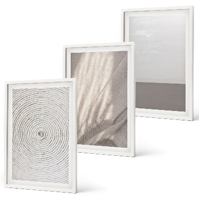 Bilder-3er-set mit rahmen Natürliche Boho-Texturen