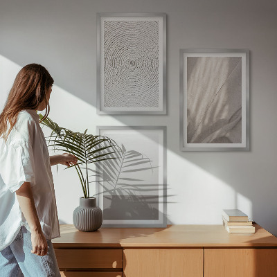 Bilder-3er-set mit rahmen Natürliche Boho-Texturen