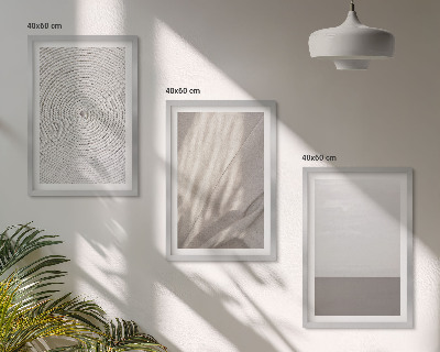 Bilder-3er-set mit rahmen Natürliche Boho-Texturen