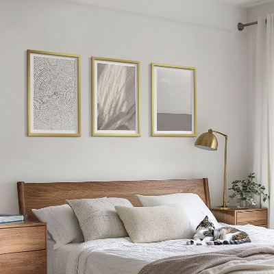 Bilder-3er-set mit rahmen Natürliche Boho-Texturen