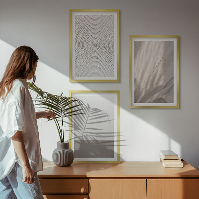 Bilder-3er-set mit rahmen Natürliche Boho-Texturen