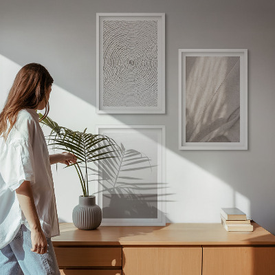 Bilder-3er-set mit rahmen Natürliche Boho-Texturen