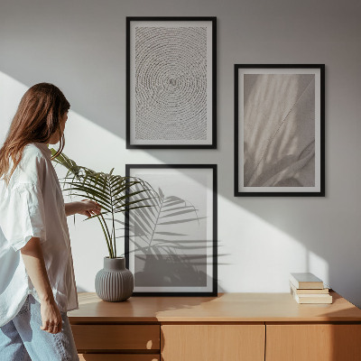 Bilder-3er-set mit rahmen Natürliche Boho-Texturen