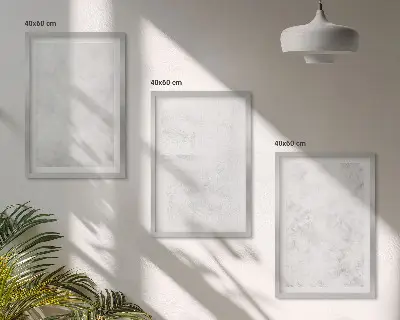 Gerahmtes Bilderset mit minimalistischem Hintergrund und weißen Punkten