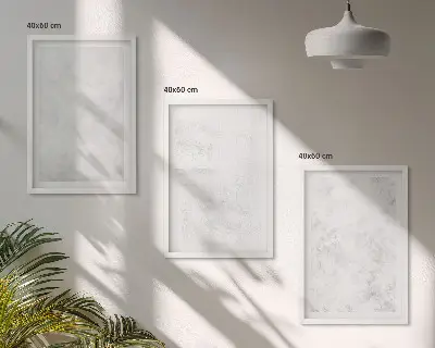 Gerahmtes Bilderset mit minimalistischem Hintergrund und weißen Punkten