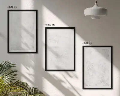 Gerahmtes Bilderset mit minimalistischem Hintergrund und weißen Punkten