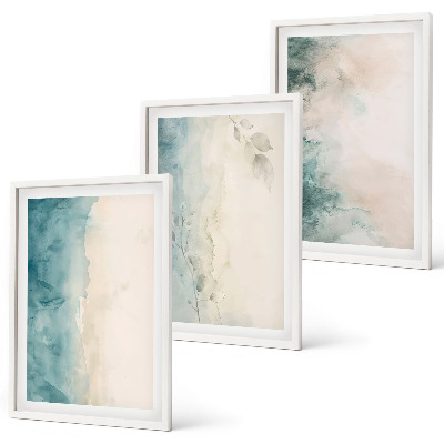 Bilder-3er-set mit rahmen Minimalismus auf Aquarellleinwand