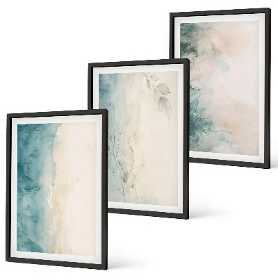 Bilder-3er-set mit rahmen Minimalismus auf Aquarellleinwand