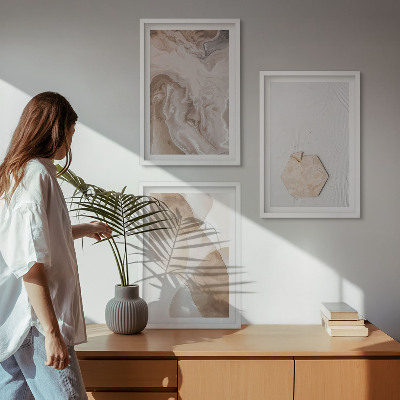 Gerahmtes bilderset Designerabstraktion der Natur
