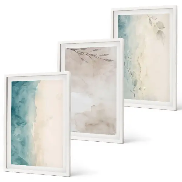 Feine Aquarelltexturen 3er-Set Bilder mit Rahmen