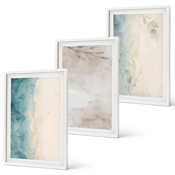 Bilder-3er-set mit rahmen Feine Aquarelltexturen