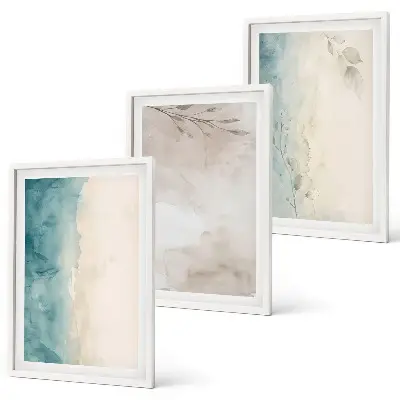 Feine Aquarelltexturen 3er-Set Bilder mit Rahmen