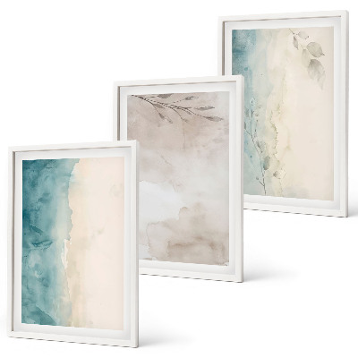 Bilder-3er-set mit rahmen Feine Aquarelltexturen