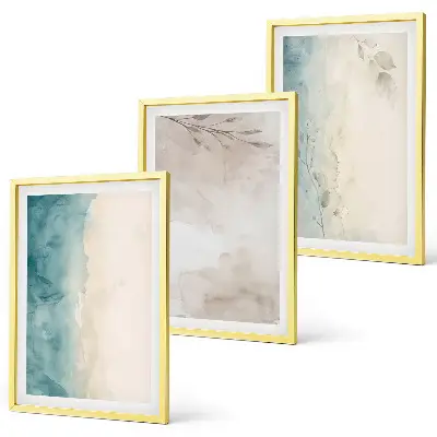 Feine Aquarelltexturen 3er-Set Bilder mit Rahmen