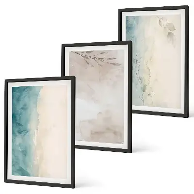 Feine Aquarelltexturen 3er-Set Bilder mit Rahmen