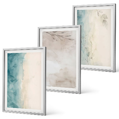 Bilder-3er-set mit rahmen Feine Aquarelltexturen