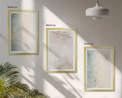 Zarte Aquarellkartons als gerahmtes Bilderset