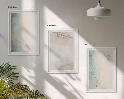 Zarte Aquarellkartons als gerahmtes Bilderset