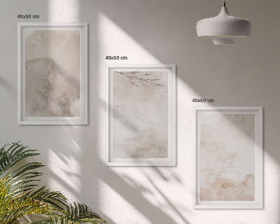 Bilder-3er-set mit rahmen Verschüttete Boho-Aquarellfarben
