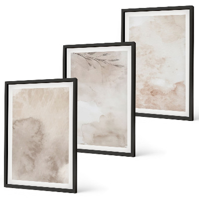 Bilder-3er-set mit rahmen Verschüttete Boho-Aquarellfarben