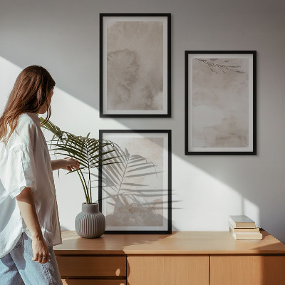 Bilder-3er-set mit rahmen Verschüttete Boho-Aquarellfarben