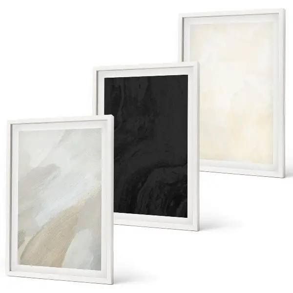 Strukturen schattieren Minimalismus 3er-Set Bilder mit Rahmen