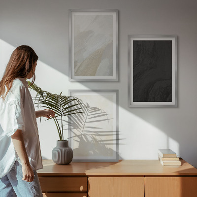 Bilder-3er-set mit rahmen Strukturen schattieren Minimalismus
