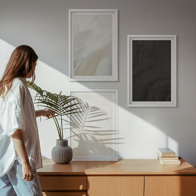 Bilder-3er-set mit rahmen Strukturen schattieren Minimalismus