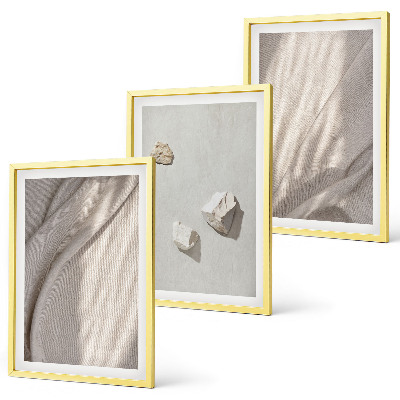 Bilder-3er-set mit rahmen Nahaufnahmen der Struktur im Boho-Stil