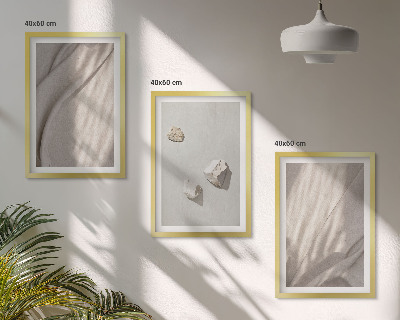 Bilder-3er-set mit rahmen Nahaufnahmen der Struktur im Boho-Stil