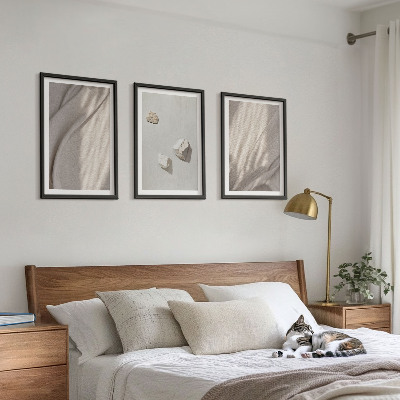 Bilder-3er-set mit rahmen Nahaufnahmen der Struktur im Boho-Stil