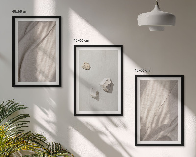 Bilder-3er-set mit rahmen Nahaufnahmen der Struktur im Boho-Stil