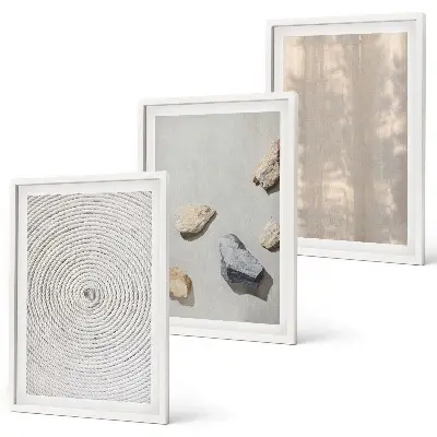 Gerahmtes Bilderset mit Boho Naturtexturen und Strukturen